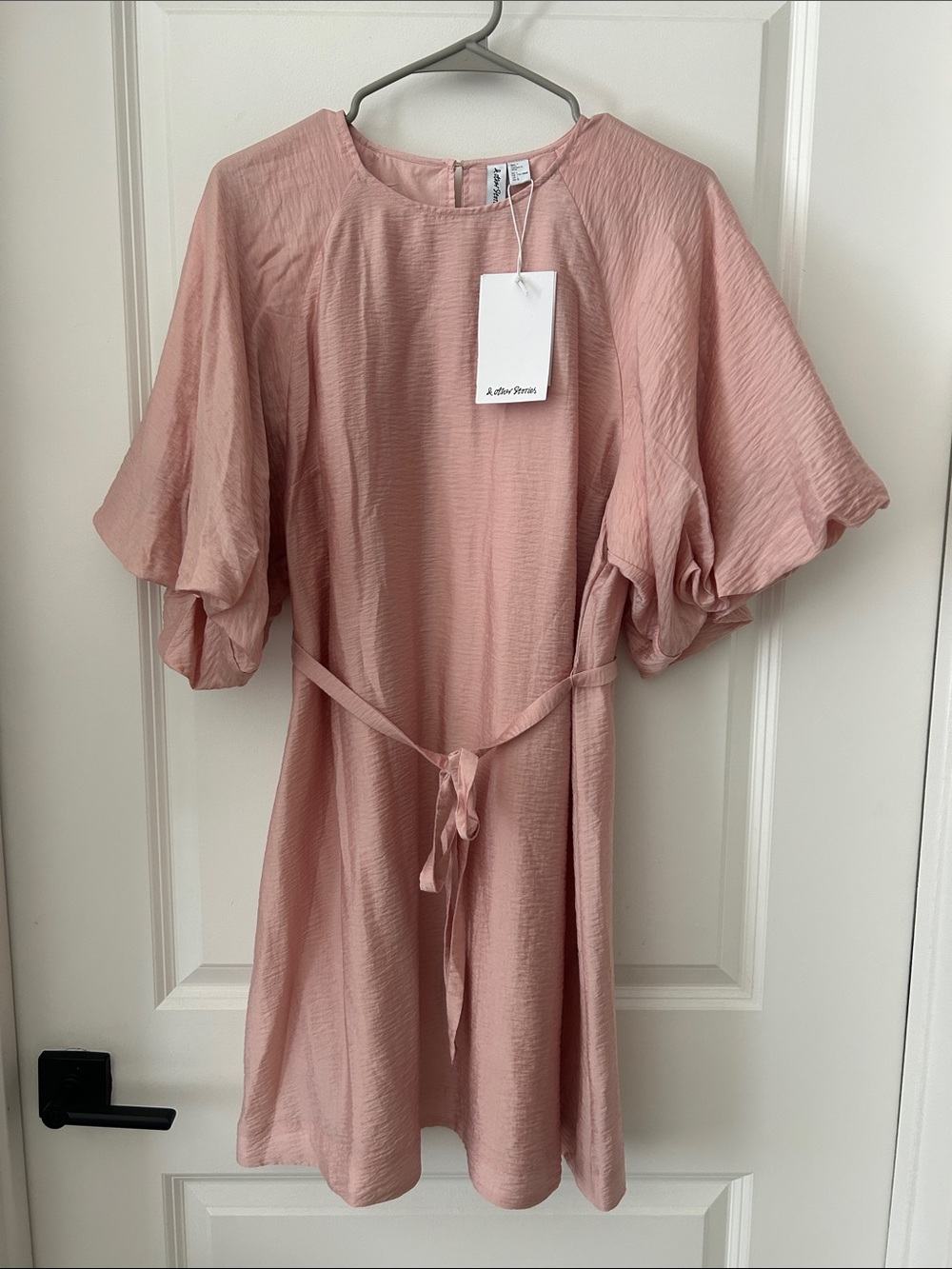 & Other Stories Dusty Rose Puff-Sleeve Midi Dress